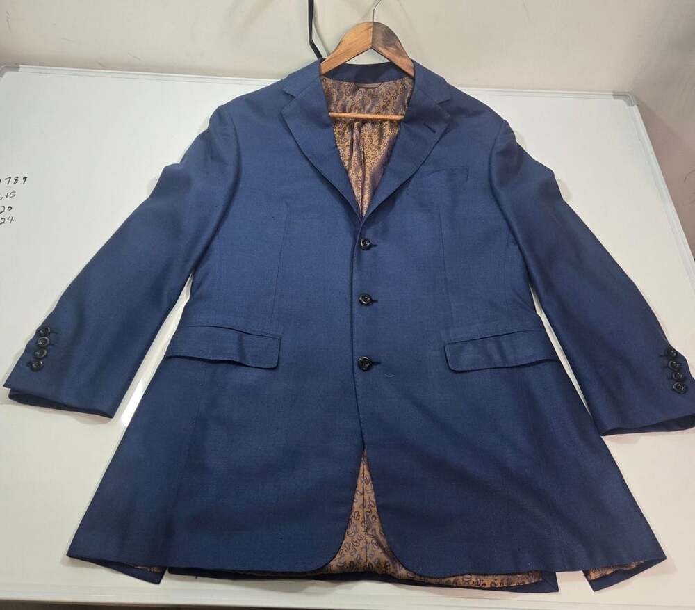 Bespoke Nick Lopez Houston Custom Sport Coat Blazer Tessitura Di Novara Blue